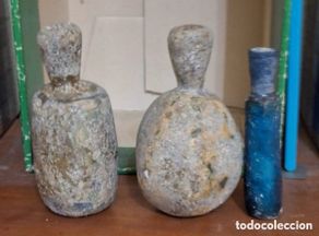 Antigüedades: Botellas de Vidrio Romano y Unguentario
